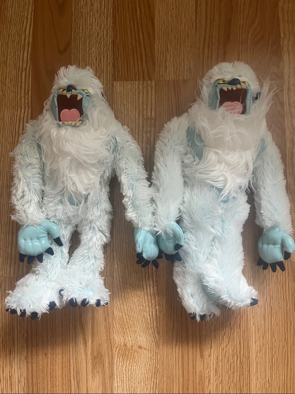2 Disney Plush Yeti Monster - Light Blue and White Fur
